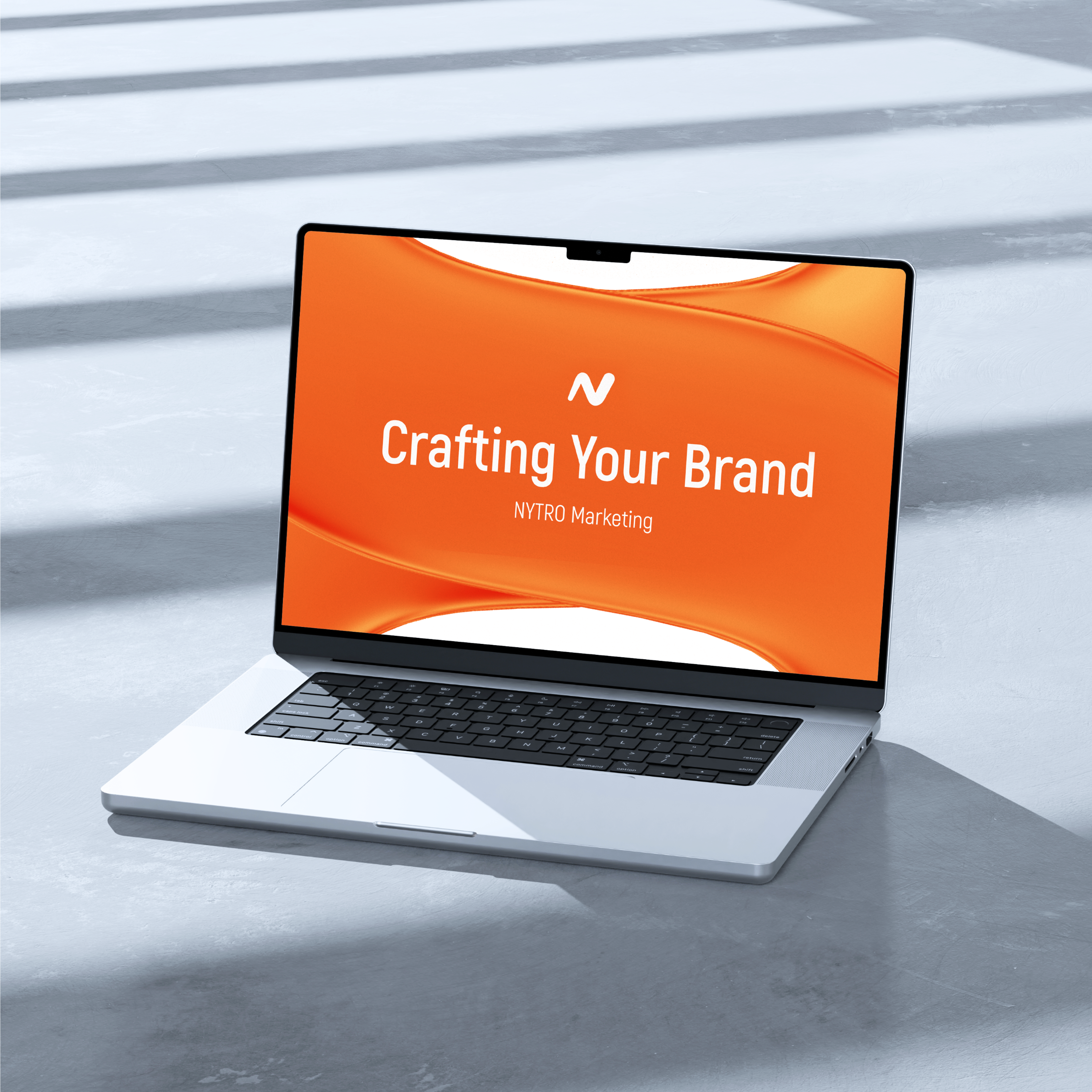 Титульний слайд презентації Nytro «Crafting Your Brand» на ноутбуці