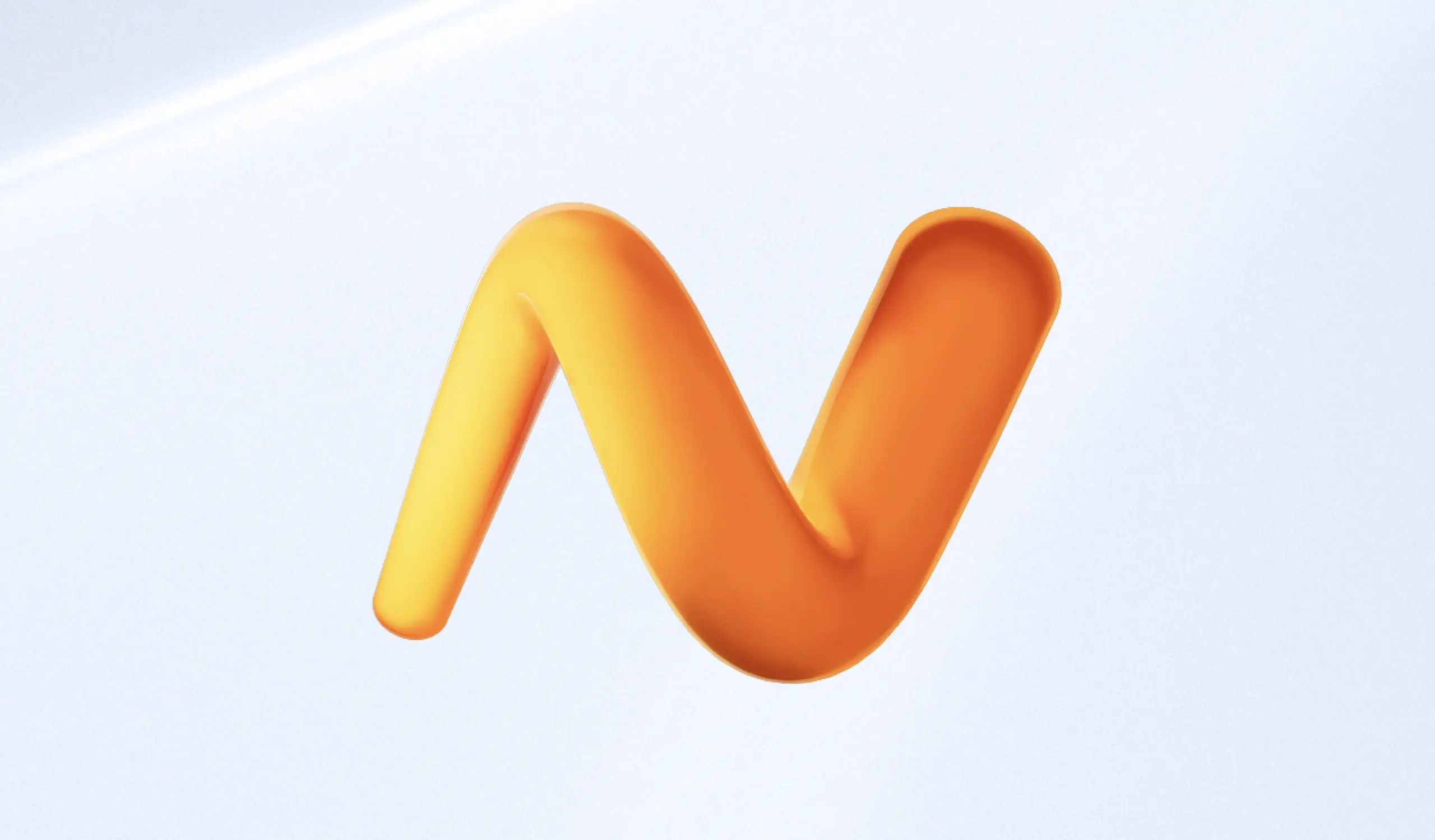 Nytro logo as a glossy orange 3D letter N