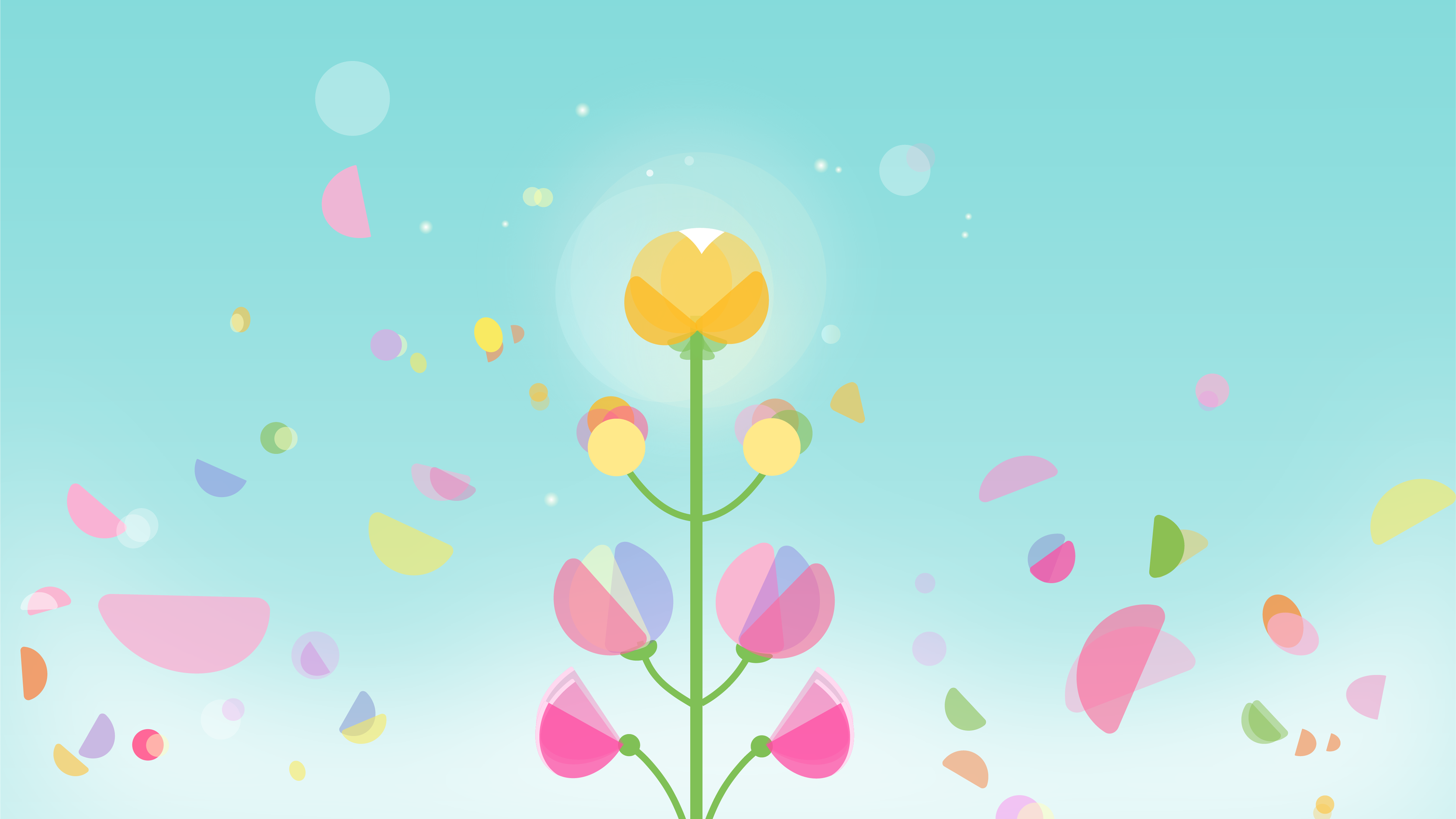 Animated flower blooming among colorful petals in a Dzherelo inclusion campaign video